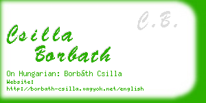 csilla borbath business card