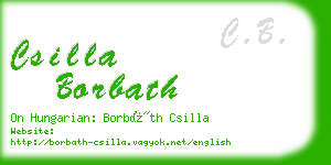 csilla borbath business card